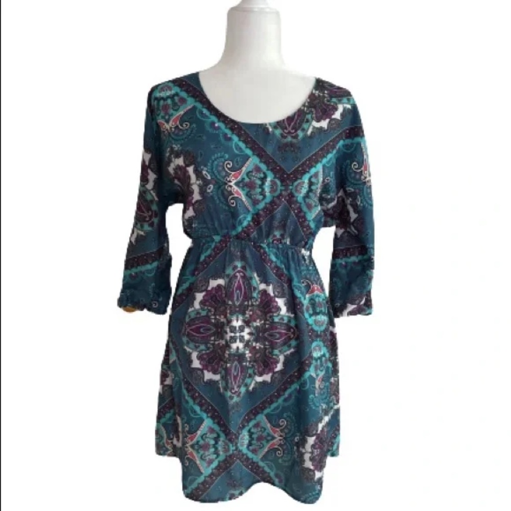Rue 21 Boho Dress in Blue and Purple Size L